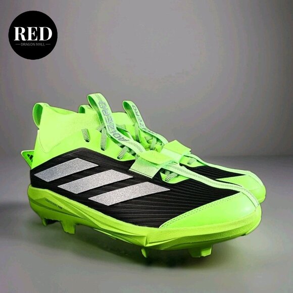 Adidas Adizero Edge+ TPU Baseball Cleats Solar Green IH6139 - Men's Size 10.5 - Picture 3 of 14